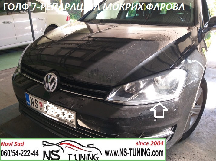reparacija farova popravka xenona auto far vw golf 7 novi sad tuning ns servis poliranje mokri far